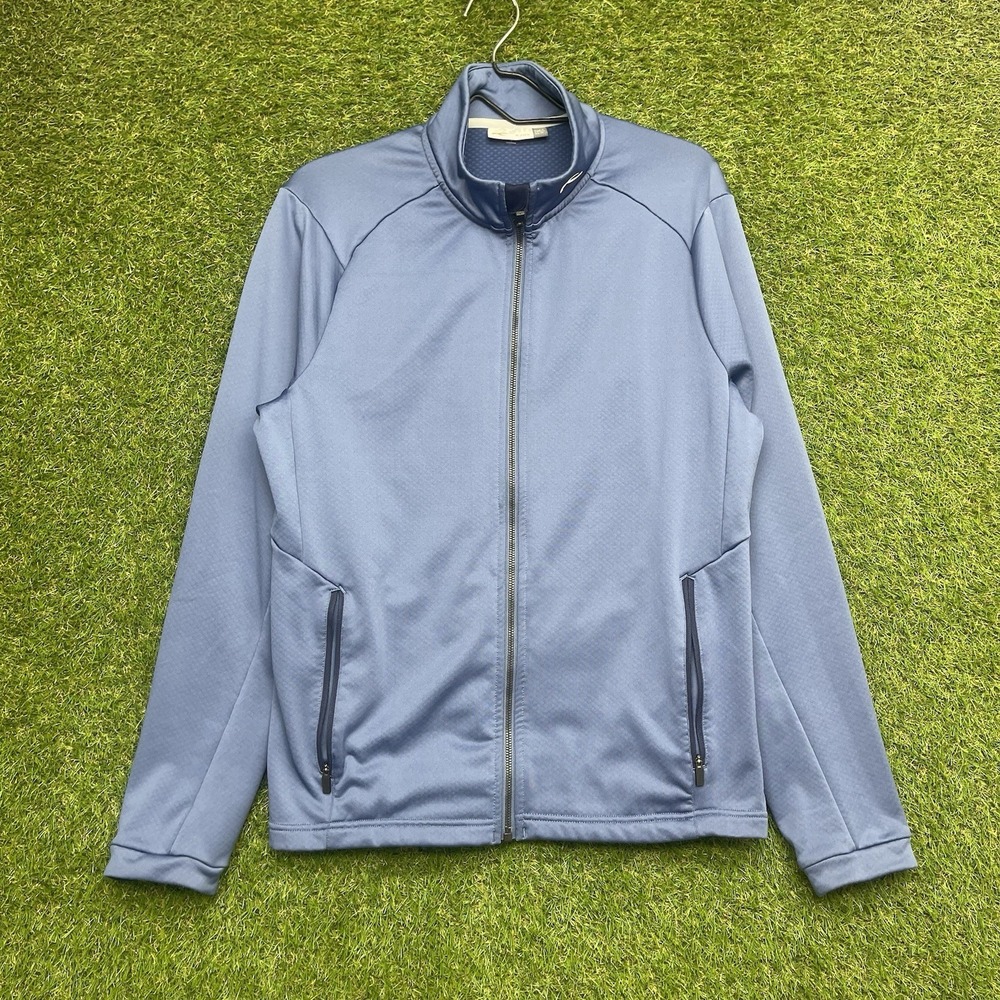 Kjus Jacket Mens Medium Blue Full Zip Performance Duwin 3D Midlayer Golf Tech